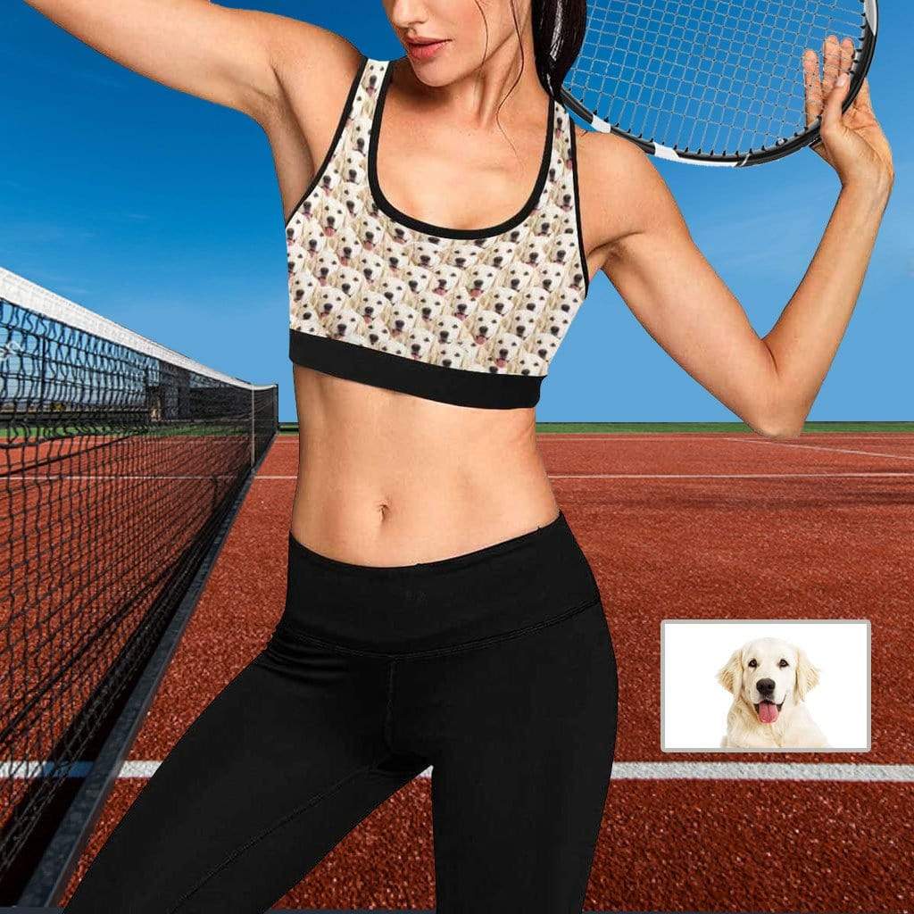 Custom Face Seamless Puppy Women’S All Over Print Sports Bra