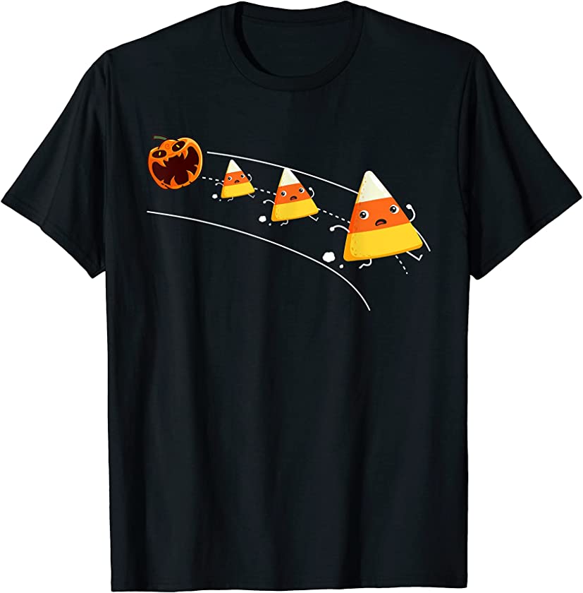 Pumpkin Eating Candy Corn funny Halloween pumpkin T-Shirt