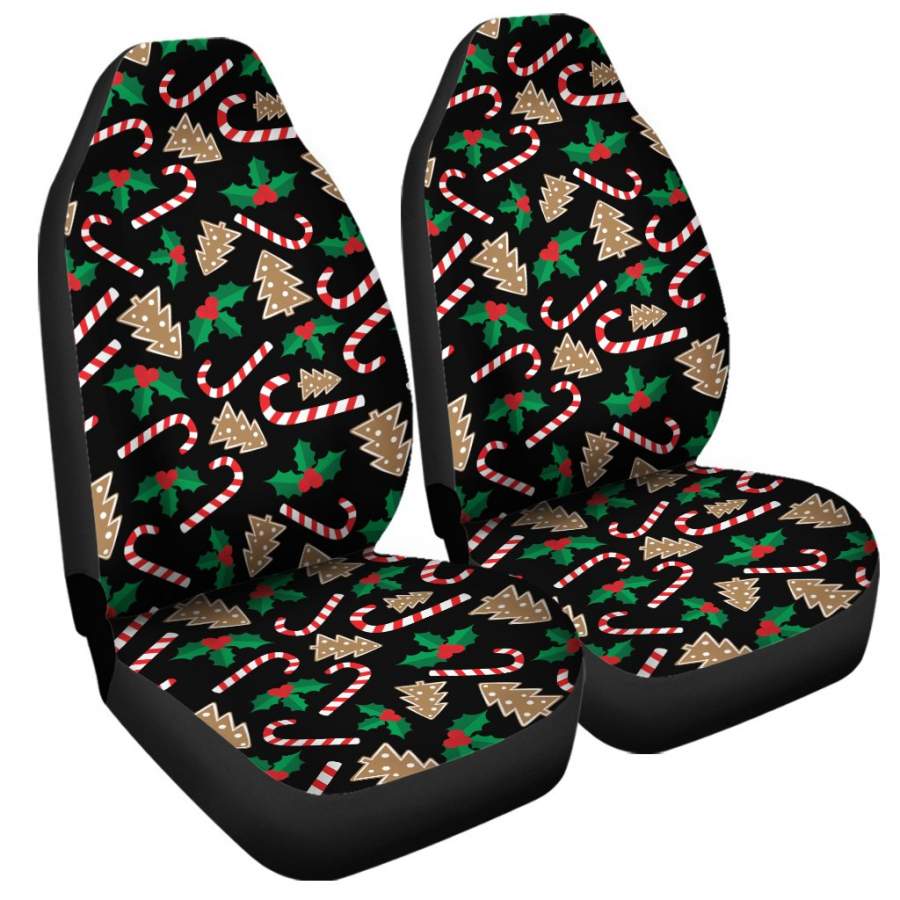 Christmas Cookie And Candy Pattern Print Universal Fit Car Seat Covers