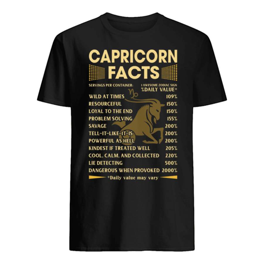 Capricorn Facts Intelligent Sarcastic Romantic Rebellious – T Shirt by globalteeshop