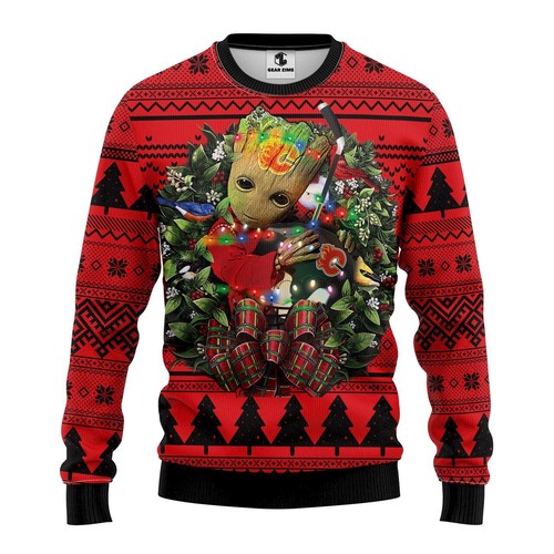 Calgary Flames Groot Hug Christmas Gift For Fan Ugly Wool Sweater Christmas