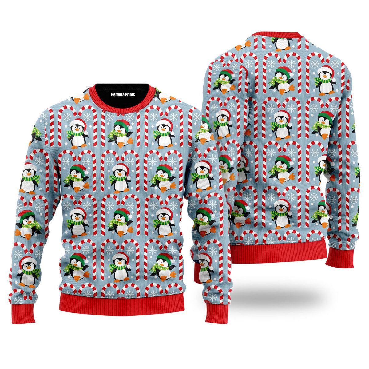 Christmas Penguin With Candy Ugly Christmas Sweater | For Men & Women | Uh2266