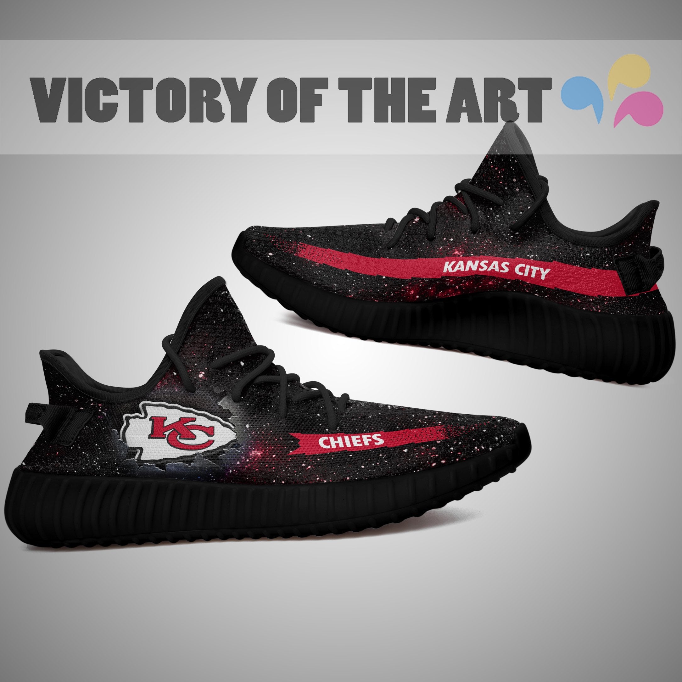 Art Scratch Mystery Kansas City Chiefs Yeezy Shoes