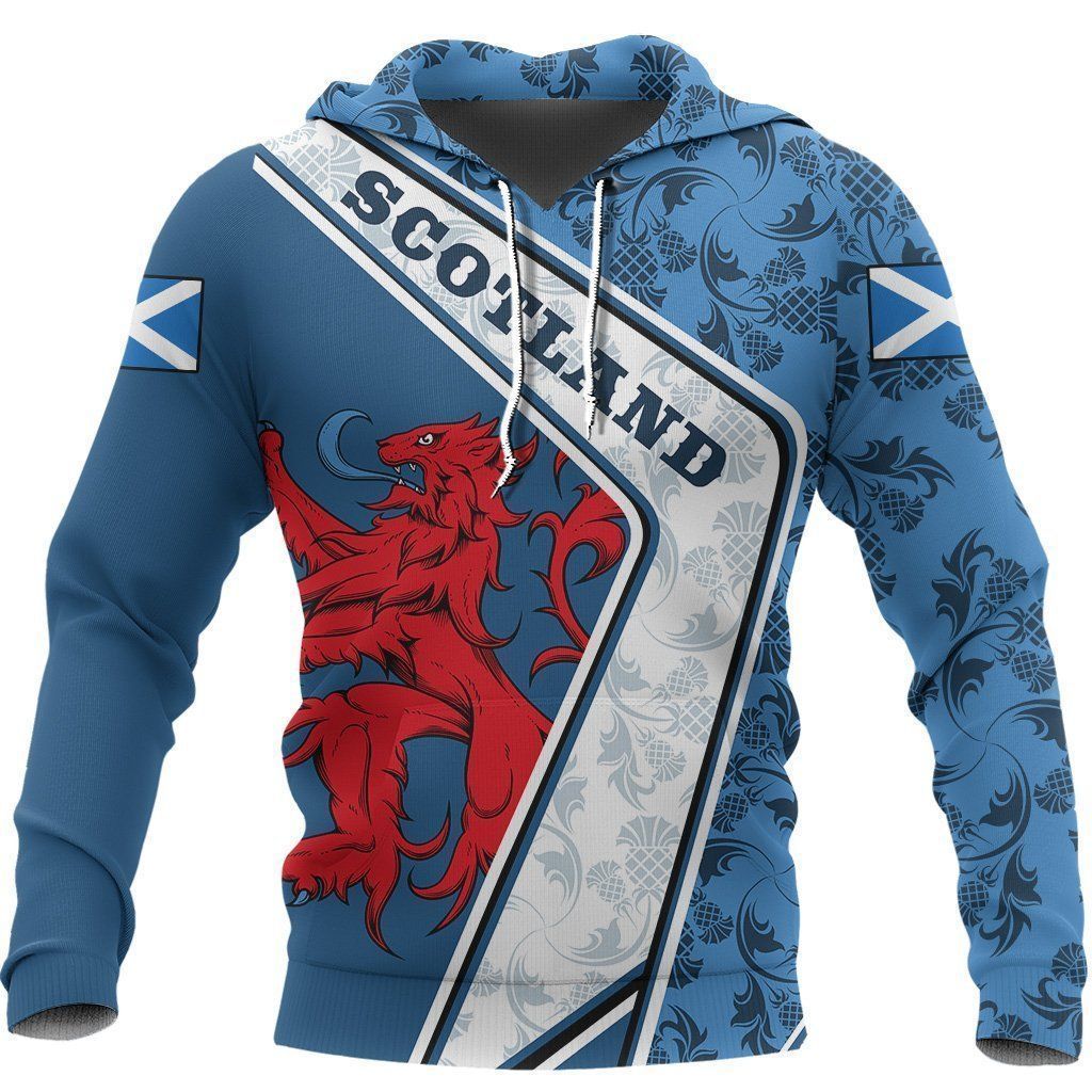 Scottish Rampant Lion And Thistle Pullover Unisex Hoodie Bt05