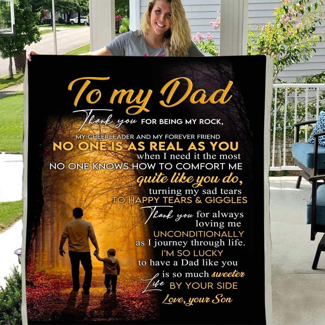 To my dad personalized custom 3d custom fleece photo blanket fan gift love your son