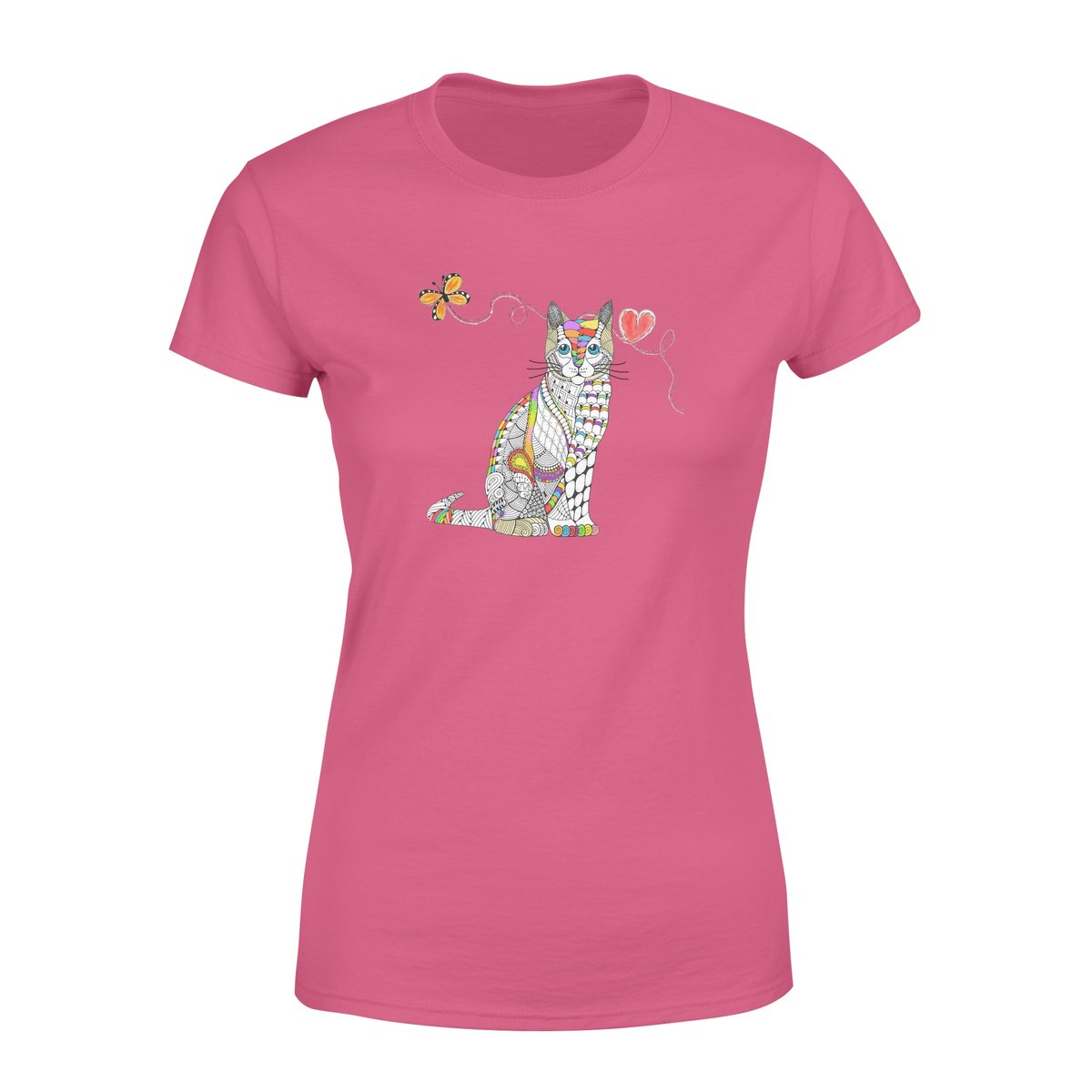 Zentangle Rainbow Cat – Standard Women’S T-Shirt, Gift For Cat Lover T-Shirt Hoodie All Color Size S-5Xl