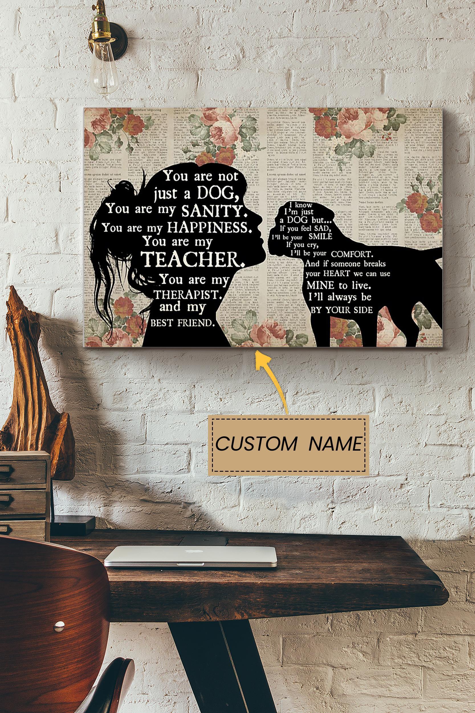 American Bulldog Girl Therapist Best Friend Personalized Poster – Animal Wall Art – Gift For Dog Lover Dog Foster Puppy Fan Poster