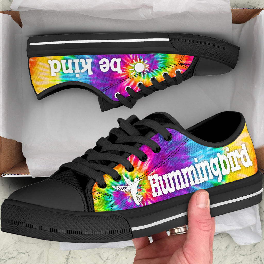 Hummingbird Bekind Tie Dye Low Top Fashion Sneaker For Men And Women Comfortable Walking Running Lightweight Casual Shoes