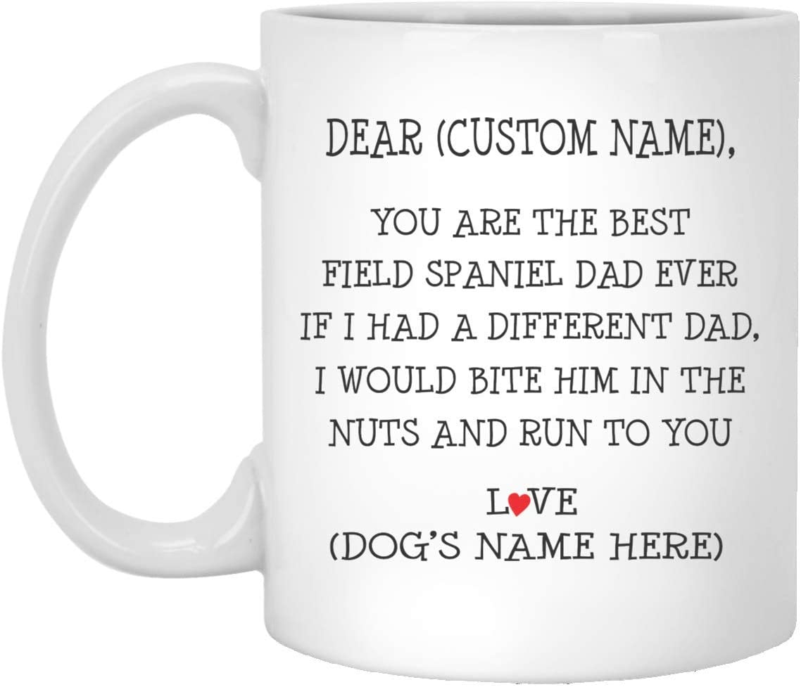 Field Spaniel Gifts For Men, Best Field Spaniel Dad Ever, Personalized Field Spaniel Mug, Field Spaniel Dad Mug, Gifts For Father Day