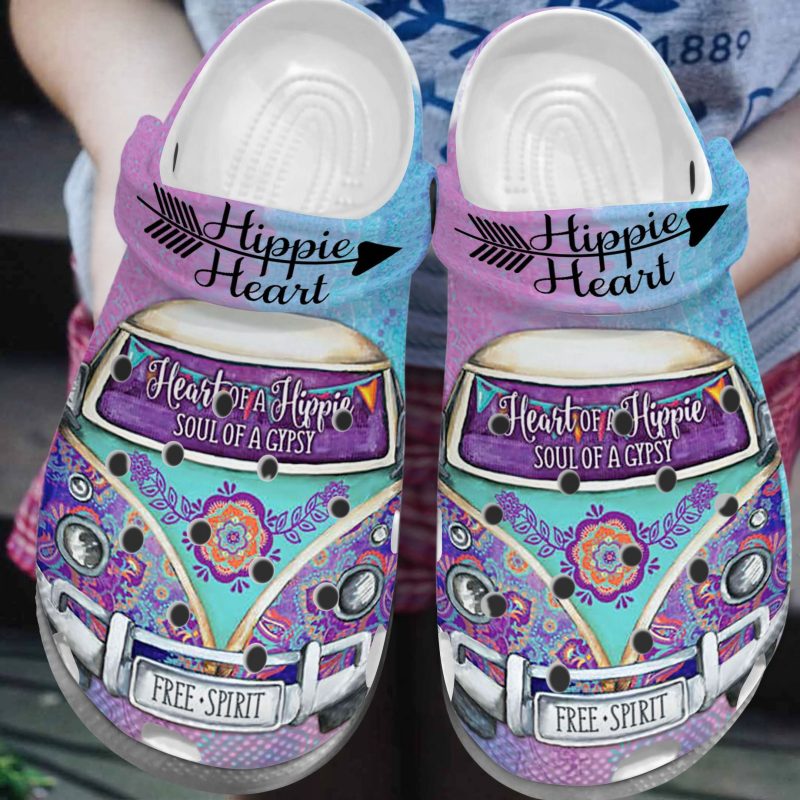 Free Spirit Shoes – Bus Hippie Heart Crocbland Clog Gifts For Women – Hippie-Heart