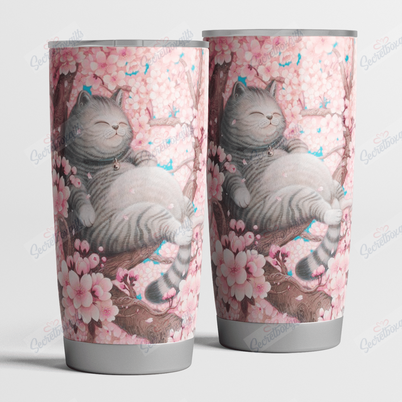 Personalized Cat In Spring Nc1411637Cl Stainless Steel Tumbler Customize Name, Text, Number