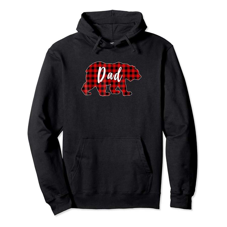 Christmas Dad Bear Buffalo Matching Family Hoodie