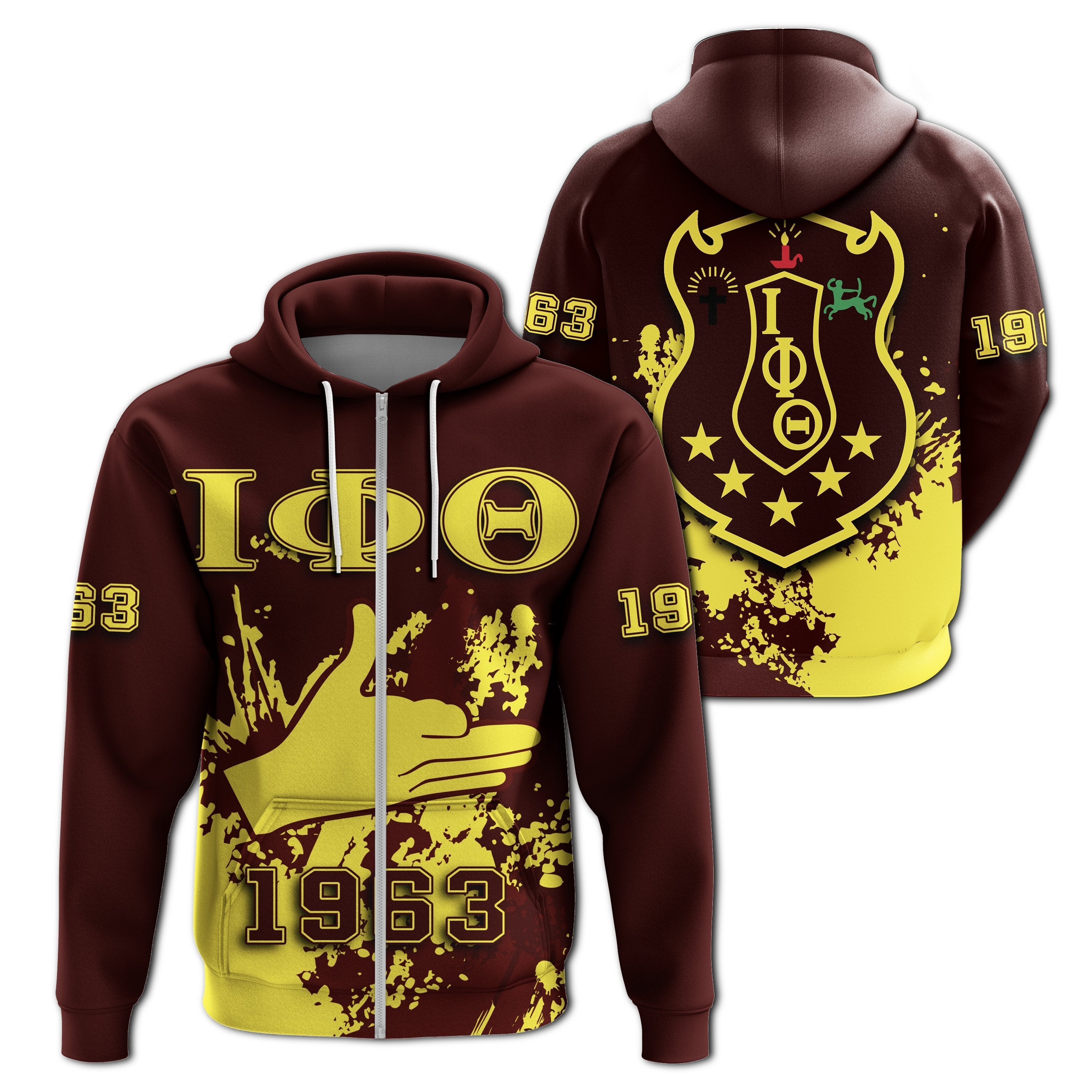 Greek Life Hoodie – Iota Phi Theta Zipper Hoodie – Spaint Style