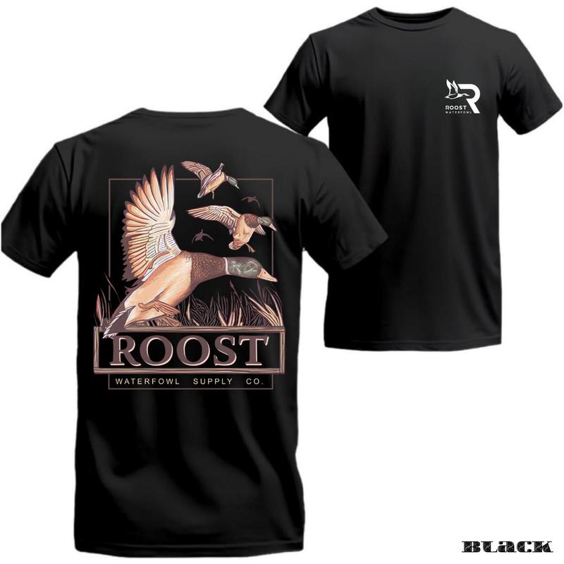 Waterfowl Duck Hunting Tee Camo Background, Soft Cotton Short Sleeve for Men, Classic Outdoor Wear