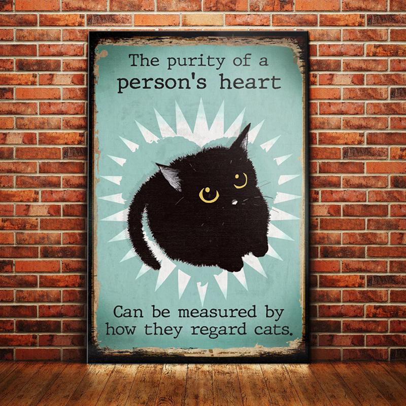 Black Cat Canvas And Poster The Purity of a Person’s Heart | Art Print | Home Decor | Room Decor | Wall Art