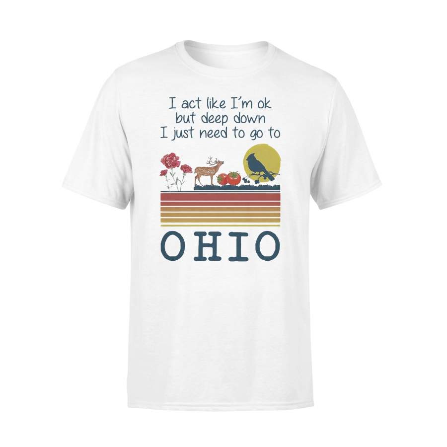 I Act Like I’M Ok But Deep Down I Just Need To Go To Ohio Vintage Retro T-shirt