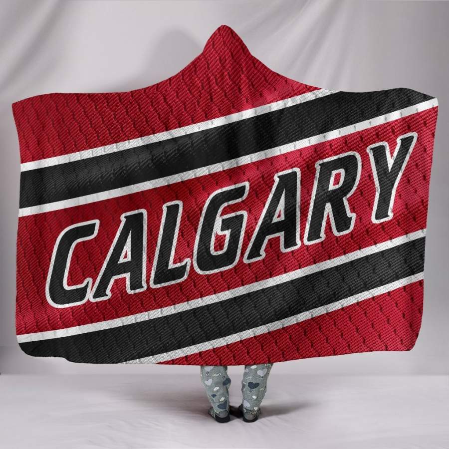 Calgary Flames Unofficial Hockey Jersey Hoodie Blanket