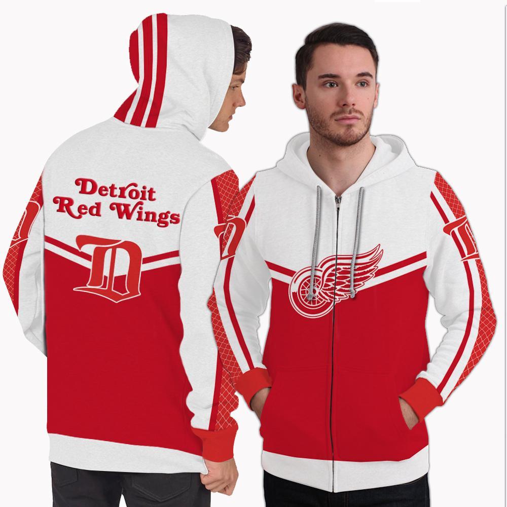 Strong Gorgeous Fitting Detroit Red Wings Zip Hoodie