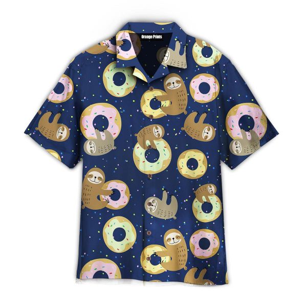 Cute Sloth With Sweet Donuts Hawaii Shirt For Men Women Ha44268