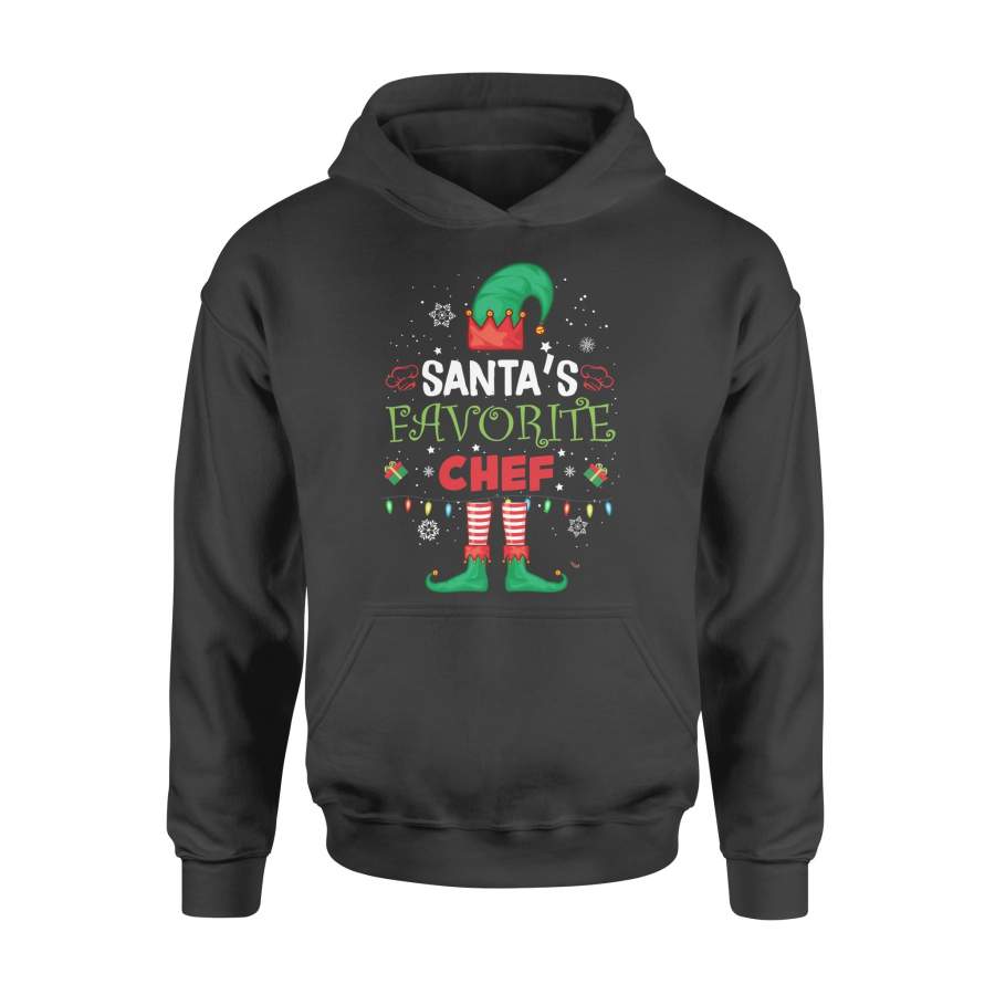 Dngfashion ‘s Santa’s Favorite Chef – Chef Shirt – Christmas Tree – Chef Elf Shirt – Standard Hoodie