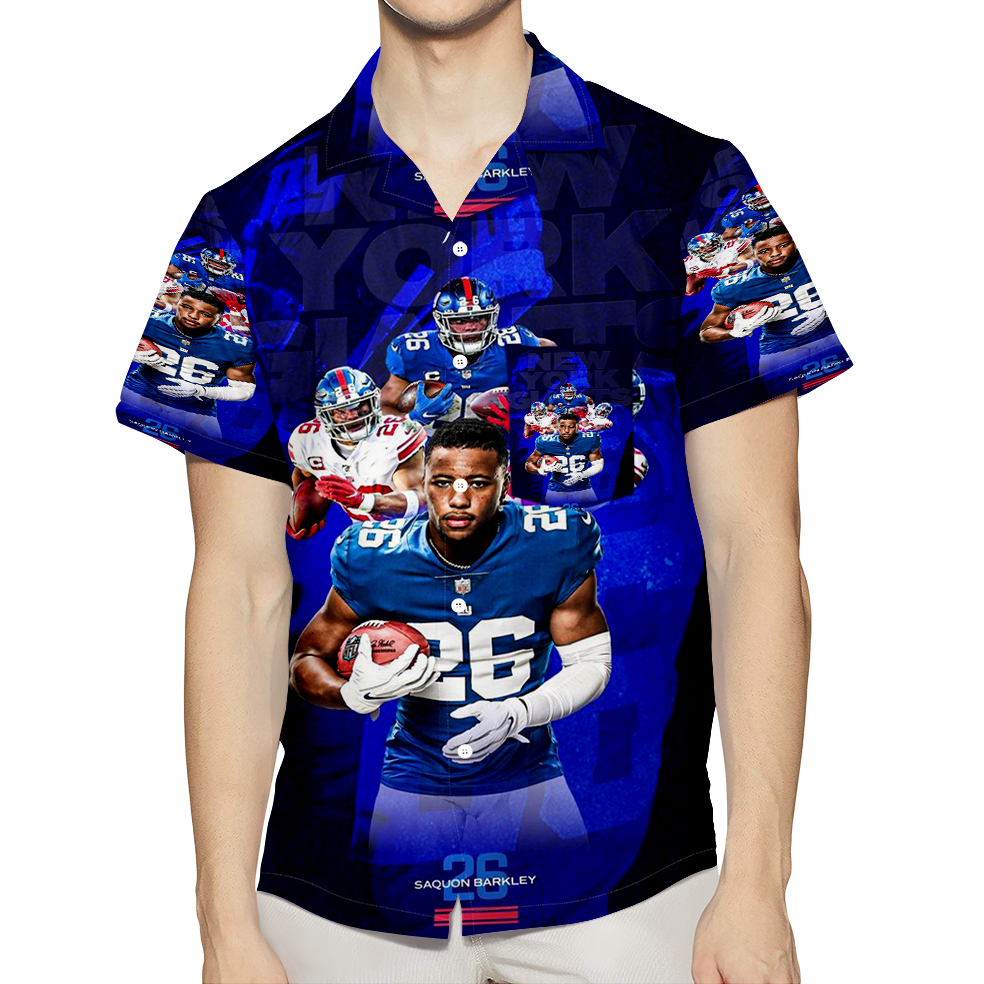 New York Giants Saquon Barkley3 3D All Over Print Summer Beach Hawaiian Shirt With Pocket