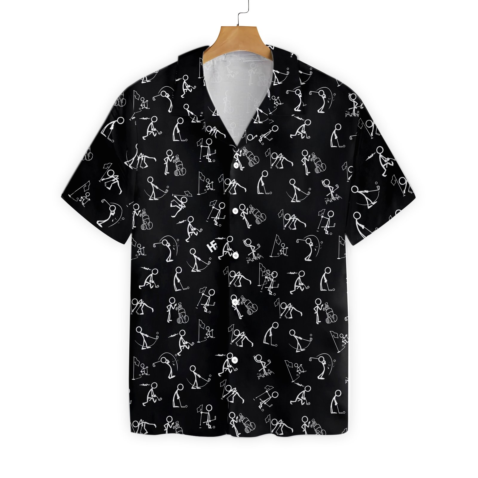 Stickfigures Playing Golf On Black Background 2301 Hawaii Shirt Ha90281