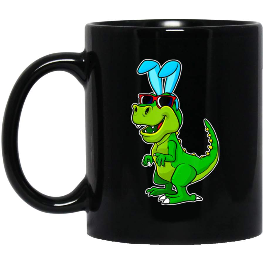 Rex Easter Bunny Funny Dinosaur Boys Basket Stuffers Kids Black Mug