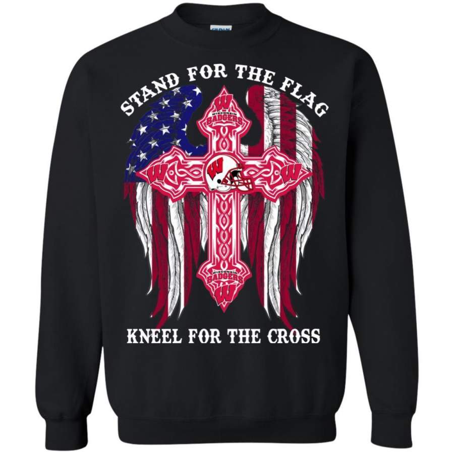 AGR Wisconsin Badgers Stand For The America Sport Flag Sweatshirt