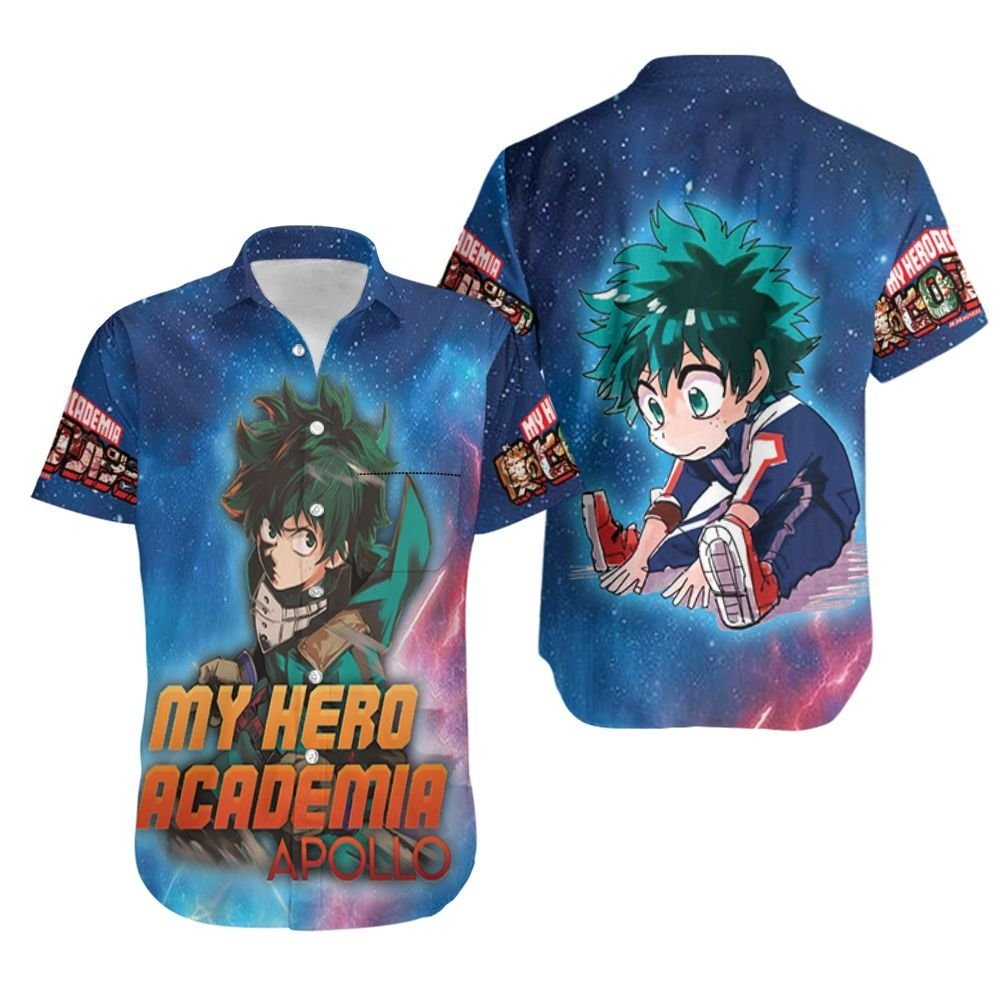 My Hero Academia Hawaiian Shirt Chibi Midoriya Izuku Galaxy Aloha Ha27289