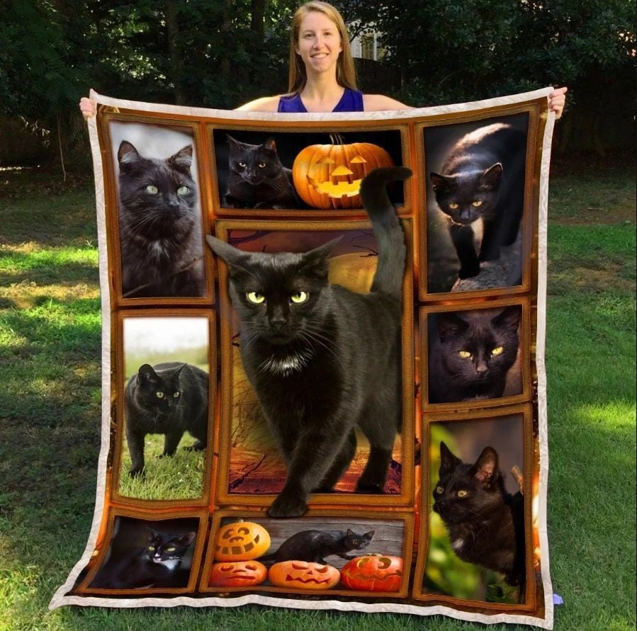 Halloween Black Cat 3D Wg1408125 Quilt Blanket