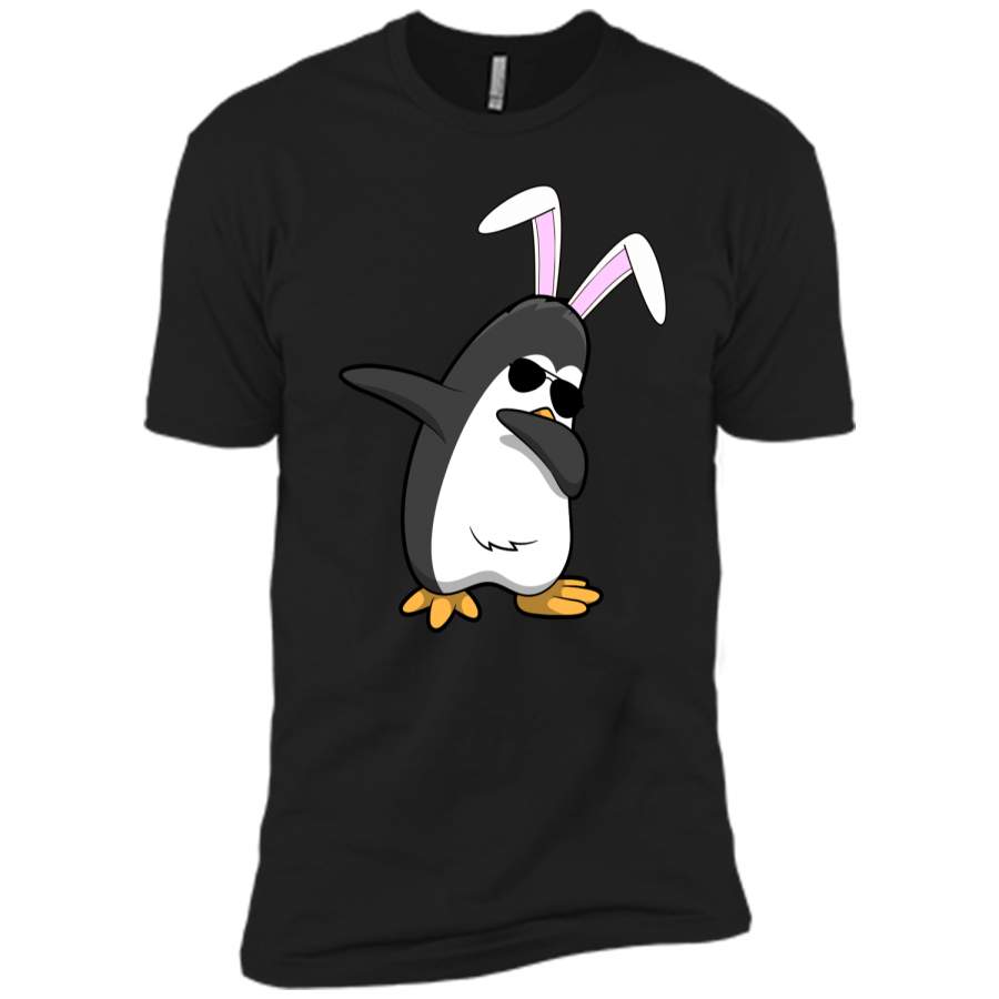 Dabbing Easter Bunny Shirt Penguin Dab Boys Girls Kids Gift Next Level Premium Short Sleeve Tee