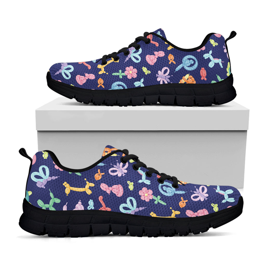 Animal Balloon Pattern Print Black Sneakers