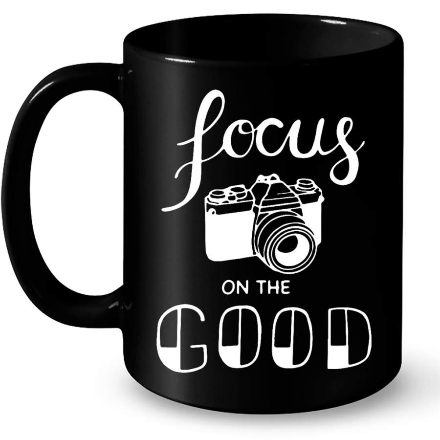 Focus On The Good Vintage Camera Funny Gift Ideas for Camera Lovers Men and Women W – Coffee Black Mug