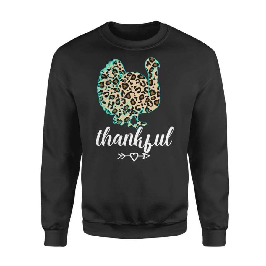 Turkey Leopard Style Thankful Gift For Thanksgiving Funny – Standard Fleece Sweatshirt