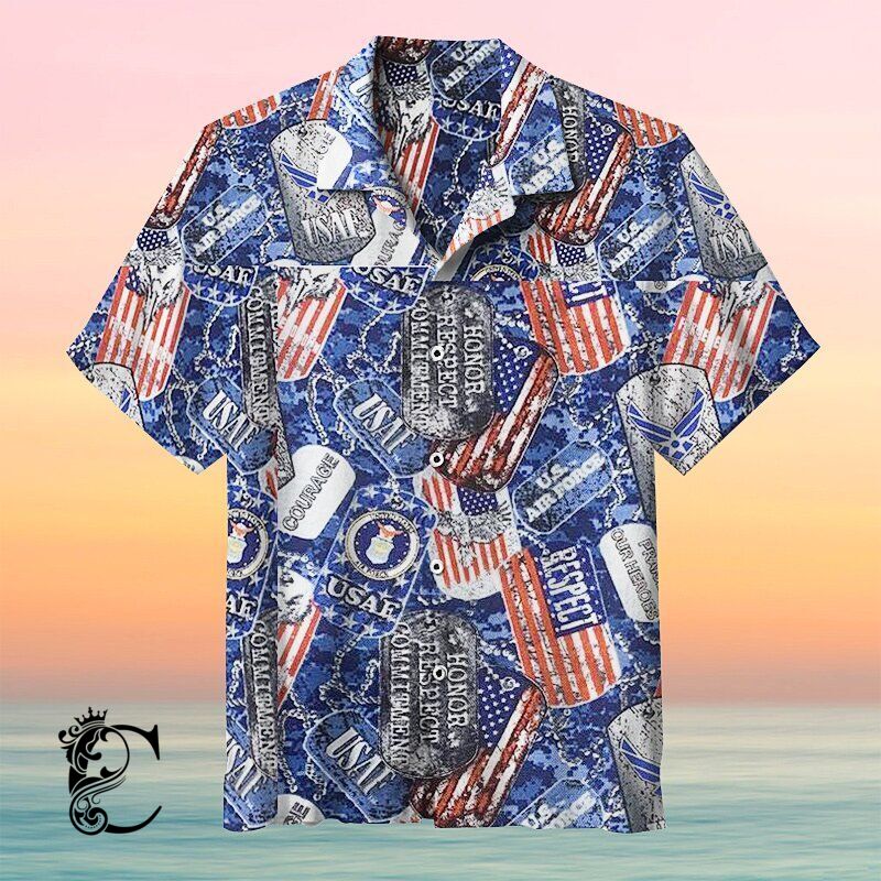 United States Air Force Tags Mask Hawaiian Shirt