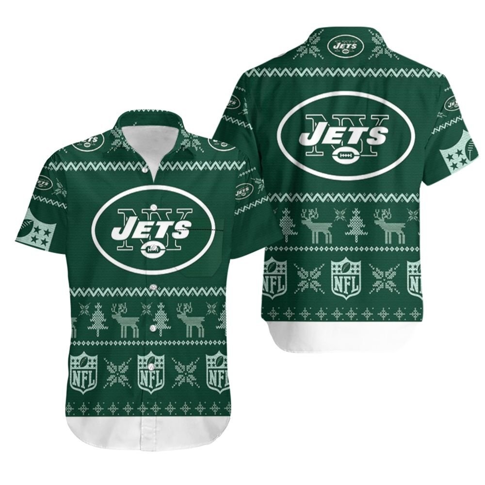 New York Jets Ugly Christmas 3D Printed Sweatshirt Ugly Hawaiian Shirt