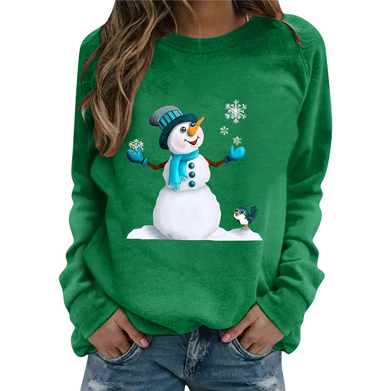 Christmas Sweater Women Autumn Winter Casual O-Neck Pullover Long Sleeve Loose Jumper Fashion Printed Party Tops Sweatshirt alx