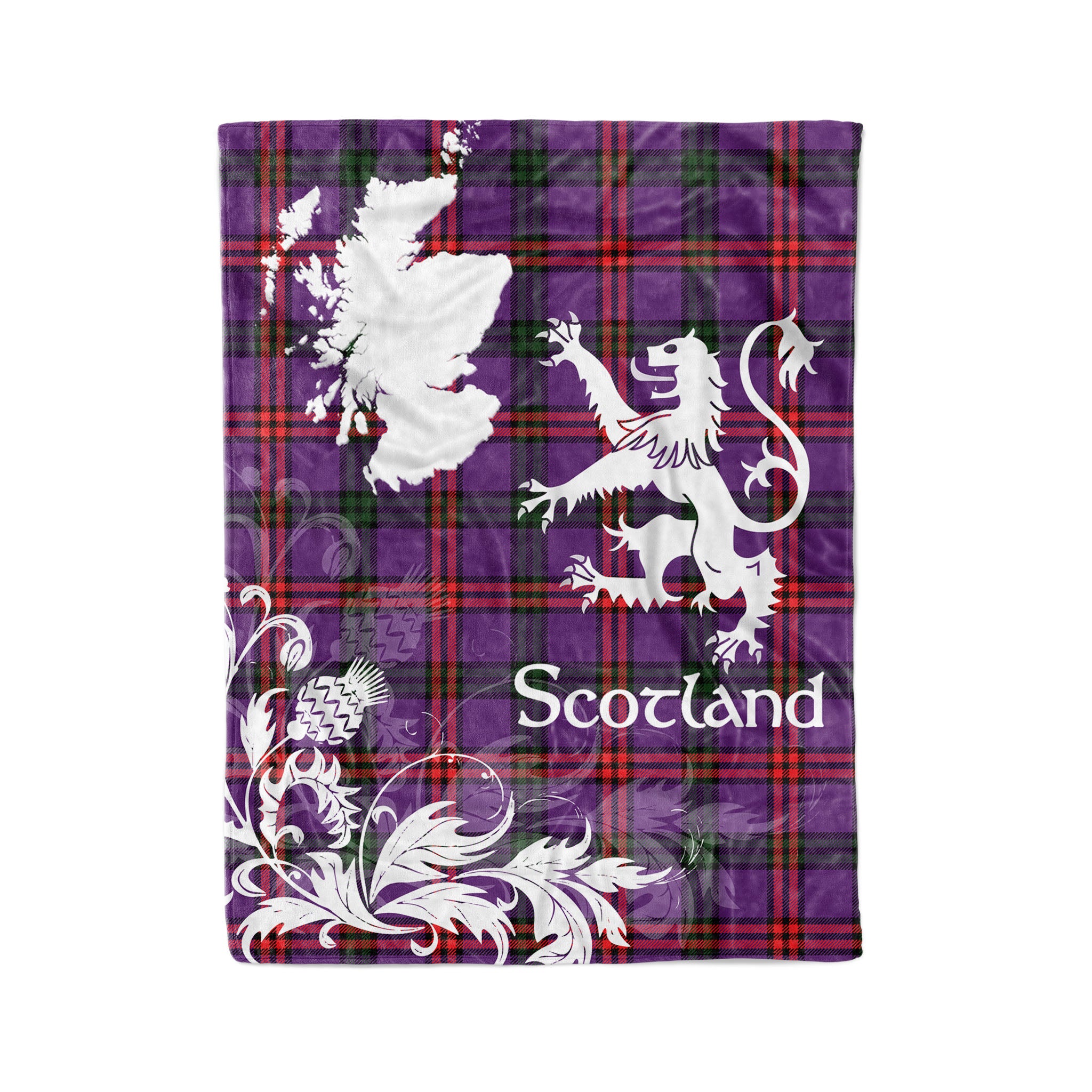 Tartan Plaid Fleece Blanket Tartan Blanket Thistle And Lion Scottish Clan Montgomery Plaid Blanket