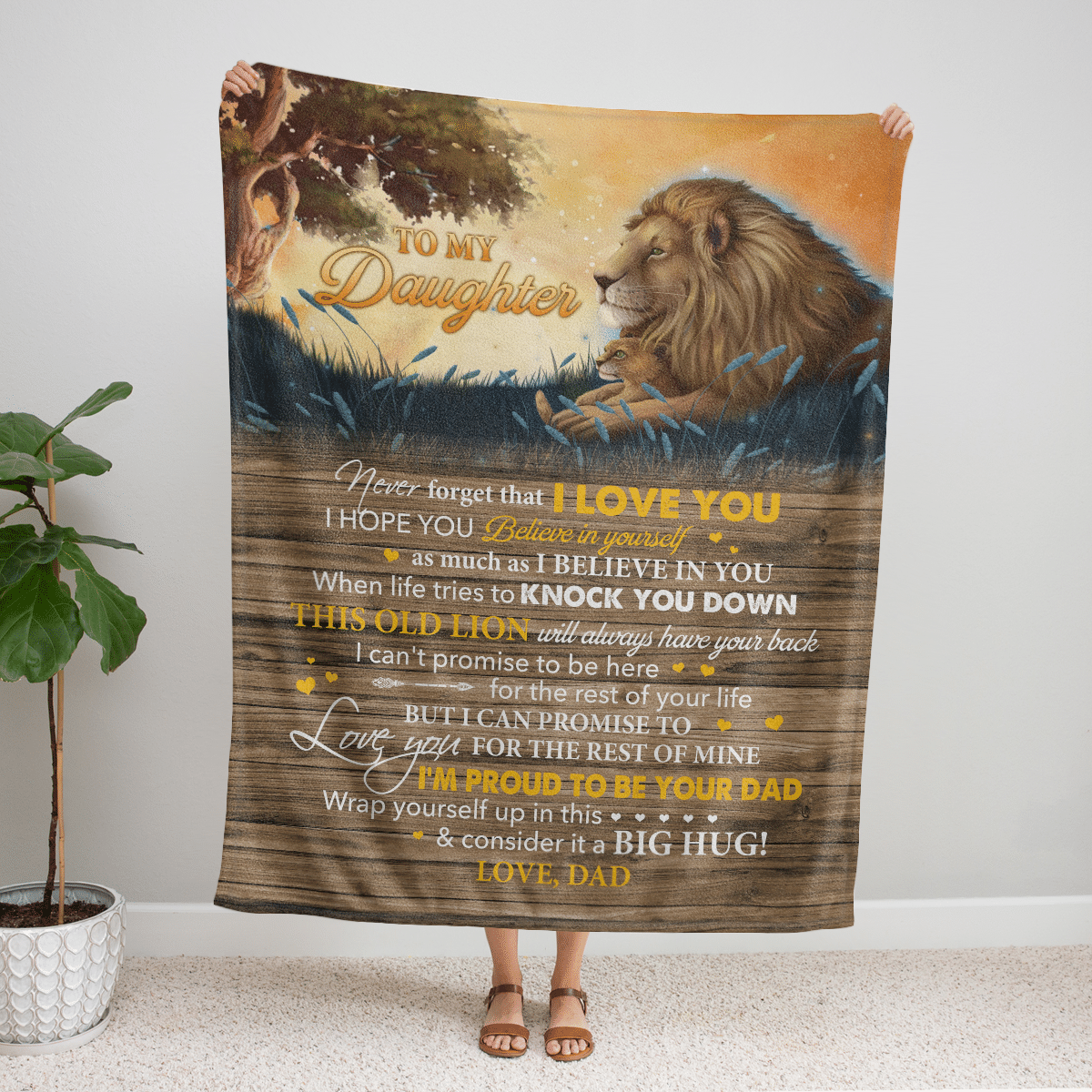 Blanket For Daughter Lion Blanket Gift For Daughter Never Forget That I Love You Blanket