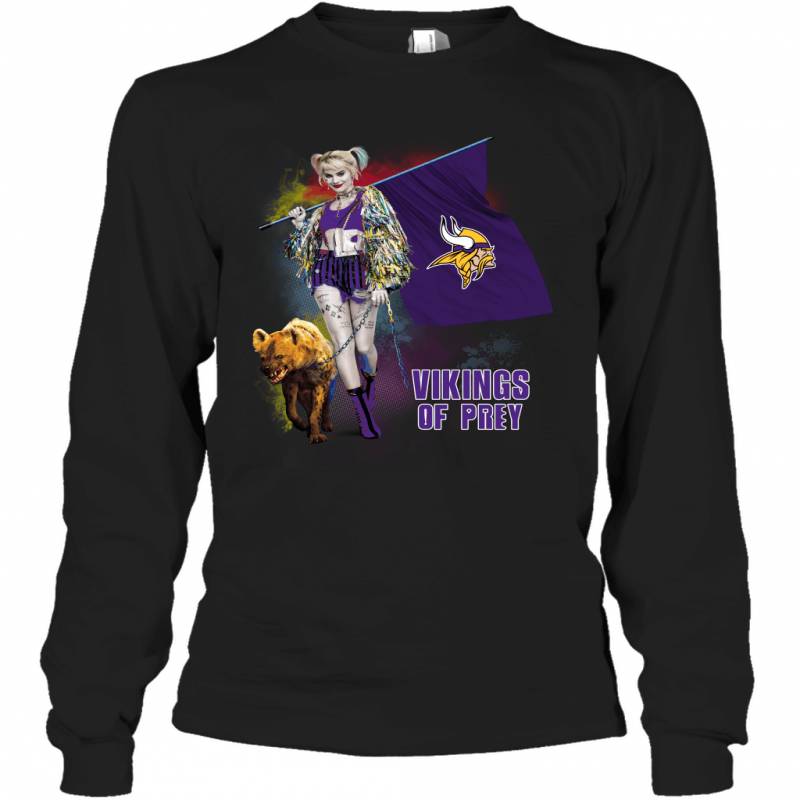 Harley Quinn flag Minnesota Vikings Of Prey Long Sleeve T-Shirt