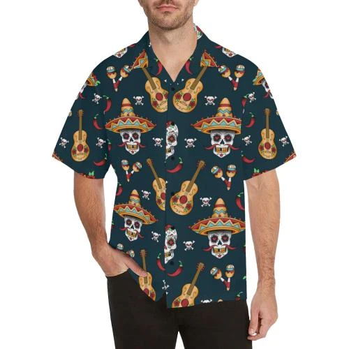 Sugar Skull Mexican Hawaiian Shirt Ha42468