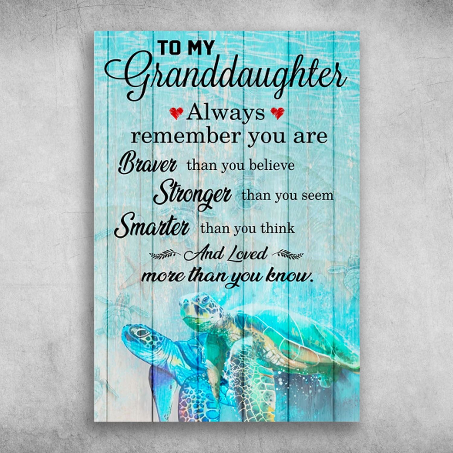 To My Granddaughter And Loved More Than You Know Canvas Christmas Gift Ideas