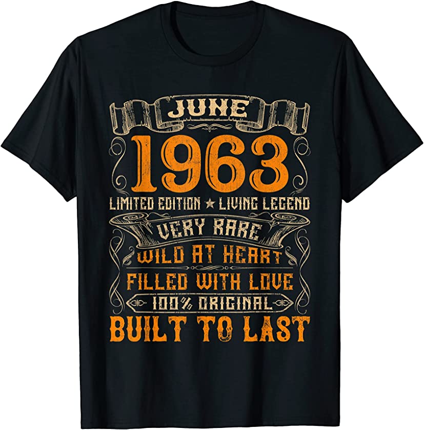 Vintage June 1963 Decorations 58 Year Old 58th Birthday T-Shirt