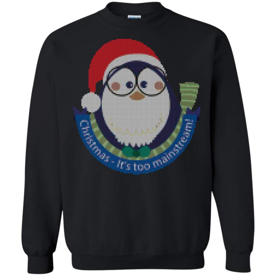 Christmas, penguin funny cute Pullover Sweatshirt 8 oz