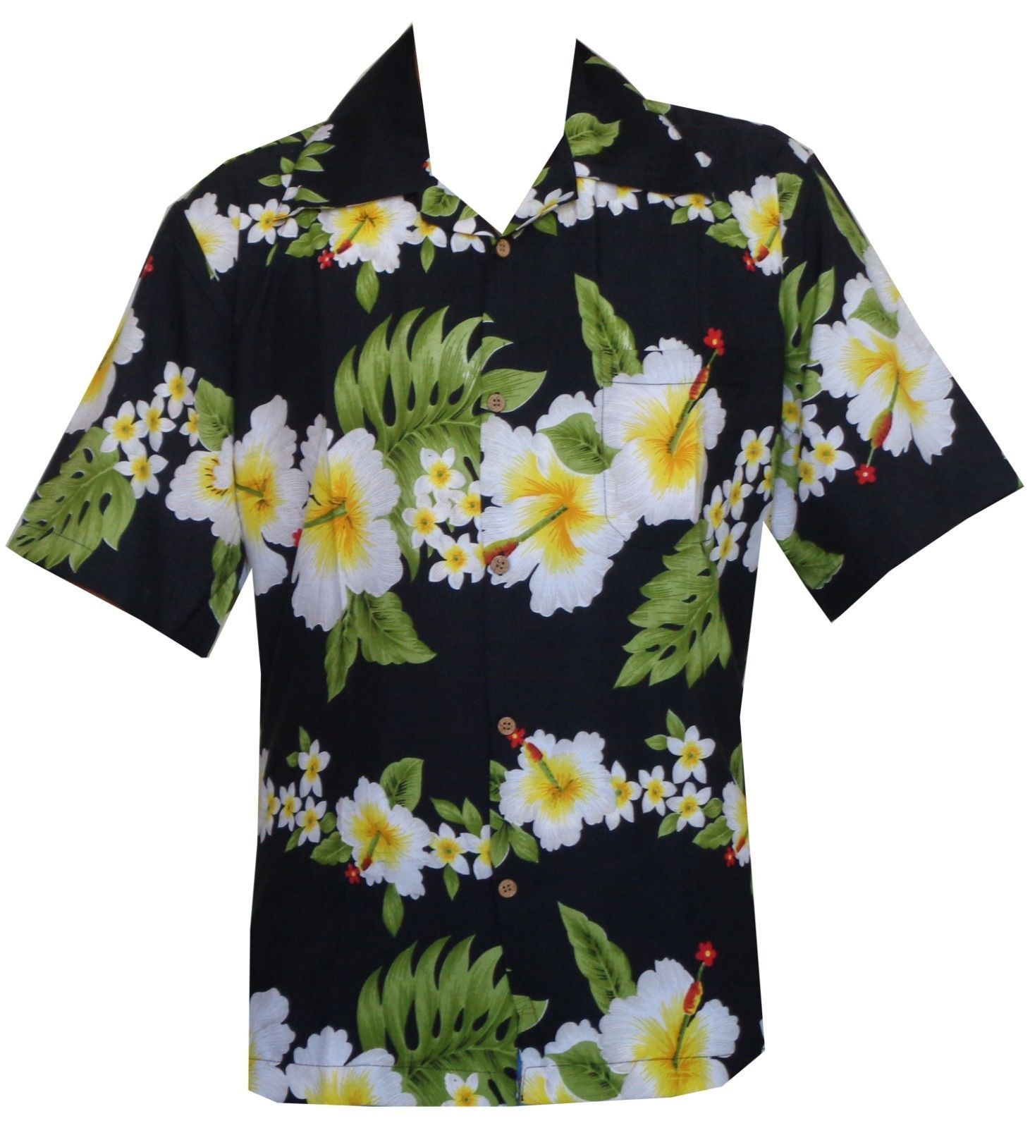 Hibiscus Floral Black Nice Design Hawaii Shirt Ha38190