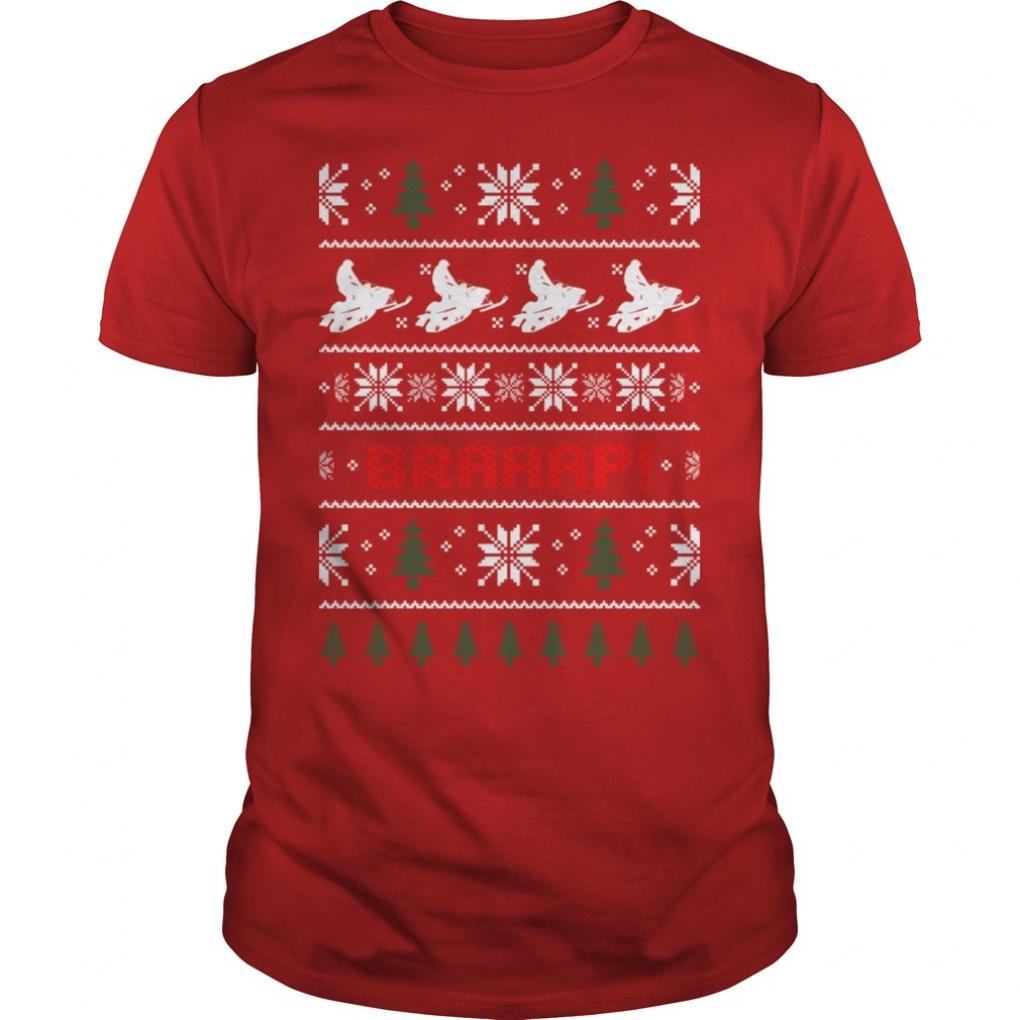 Snowmobile Snowmobiler Ugly Christmas Sweater Xmas T-Shirt_1  Guys Tee 1147720733