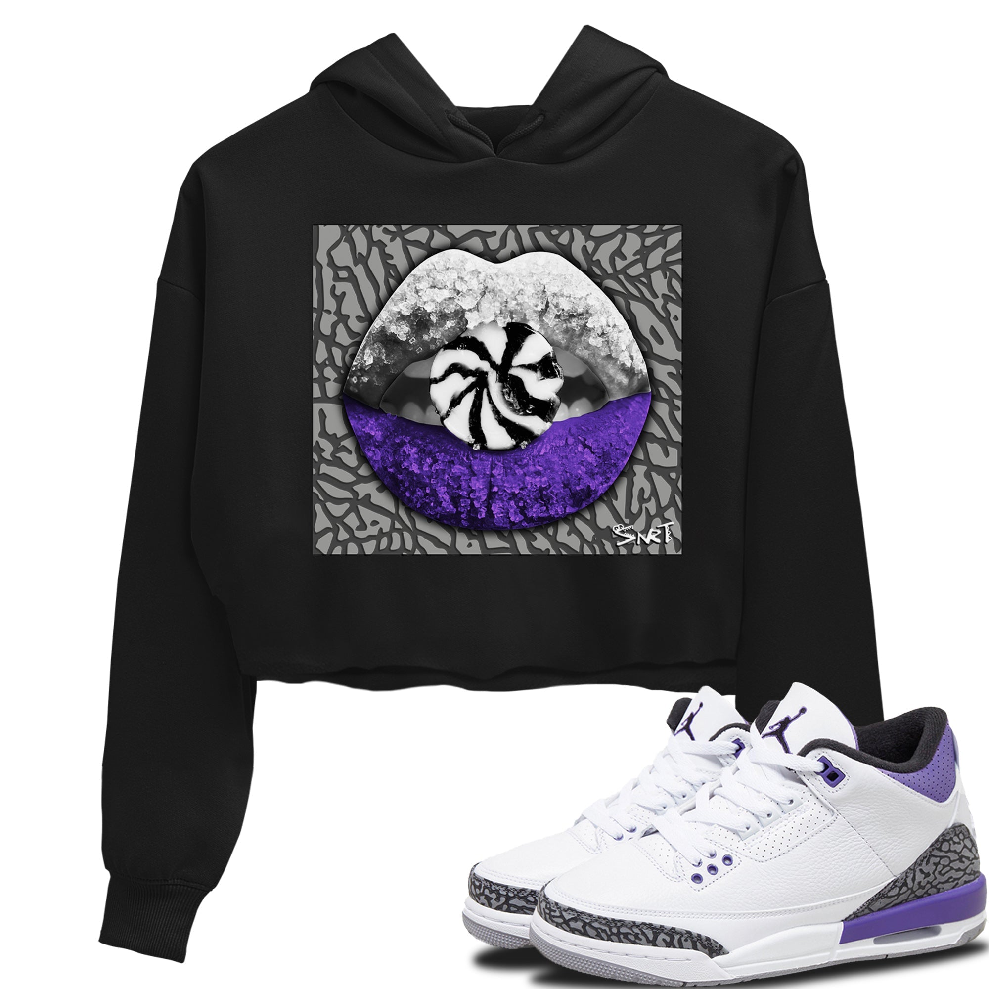 Lips Candy Crop Hoodie – Air Jordan 3 Dark Iris