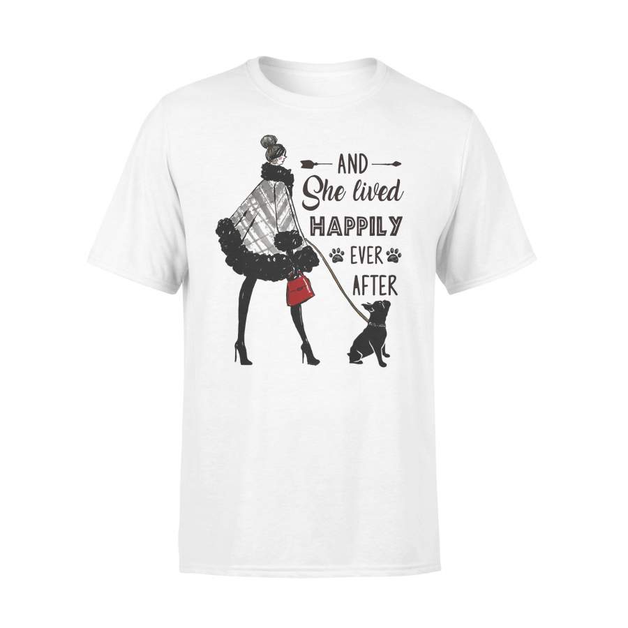 Boston Terrier And She Lived Happily Ever After T-shirt