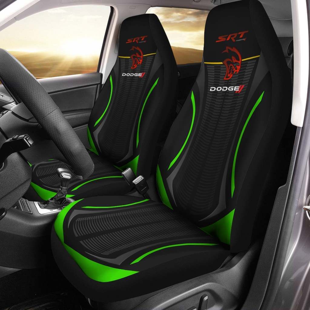 Dodge Challenger AN-HL Car Seat Cover (Set of 2) Ver 1 (Green)