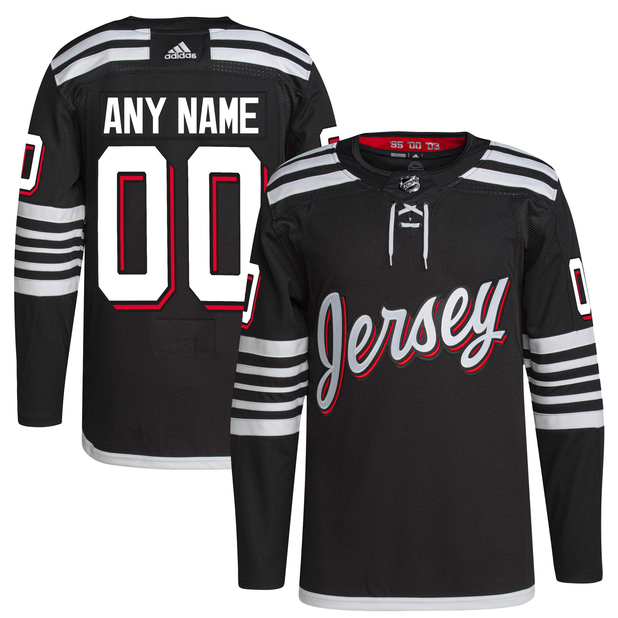 Men's New Jersey Devils adidas Black 2021/22 Alternate Primegreen Authentic Pro Custom Jersey